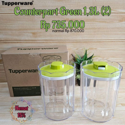 Toples Tupperware 1.3 Liter – Set 2 dengan Box Original
