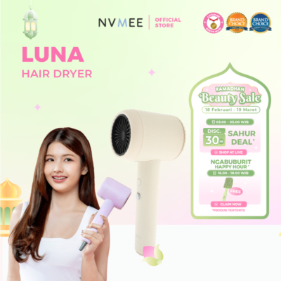 Pengering Rambut NVMEE – Luna: Angin Kuat, Energi Hemat