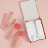 Set Kuas Makeup Mini Praktis dengan Cermin