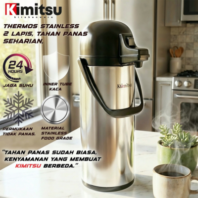 Kimitsu Thermos Stainless 1.9L – Minuman Hangat dan Dingin Selama 24 Jam