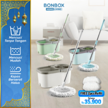 BONBOX Mop 2in1: Pel Hidrolik Praktis dengan Ember Otomatis 360° Ringkas