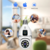 Kamera Smart Bulb V380 PRO 8MP – CCTV Dual Lens Keren untuk Dalam Ruangan