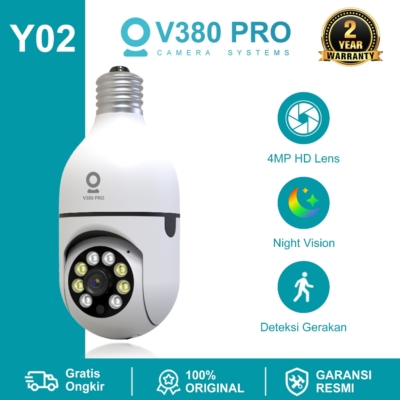 Kamera CCTV V380 Pro Y02 – Lampu Indoor 360° Ringkas