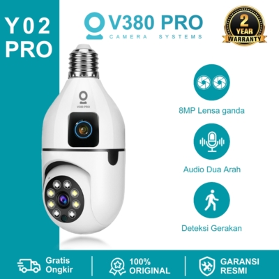Kamera CCTV V380 Pro Y02pro – Dual Lens Full HD dengan Night Vision