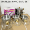 Set Panci Stainless Steel 5 Ukuran dengan Steamer