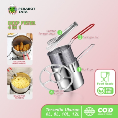 Deep Fryer Stainless 4in1 – Multifungsi Praktis untuk Dapur