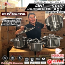 Panci Kuah Stainless Steel Supra – Ukuran Besar untuk Katering dan Restoran